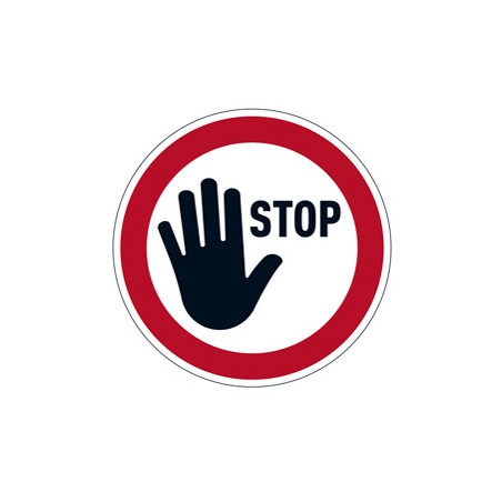 Pittogramma da pavimento rimovibile "STOP"Ã˜ 43cm