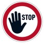 Pittogramma da pavimento rimovibile "STOP"Ã˜ 43cm