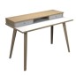 Postazione Home-Office con sopralzo 120x60xH74,4cm gambe legno Bianco/Rovere