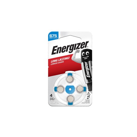 Blister 4 pile per apparecchi acustici 675 Zinc Air Energizer