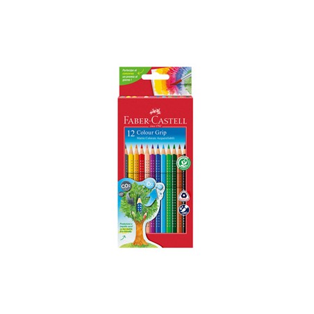 Astuccio 12 pastelli colorati acquerellabili Color Grip Faber Castell