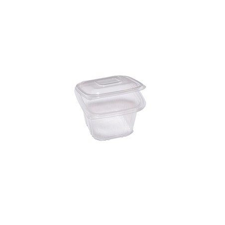 Pack 50 contenitori in PP coperchio incernierato 12x12cm H7,5cm Cuki QC0-500