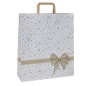 25 shopper natale carta c/maniglie piattina 22x10x29cm stars bianco