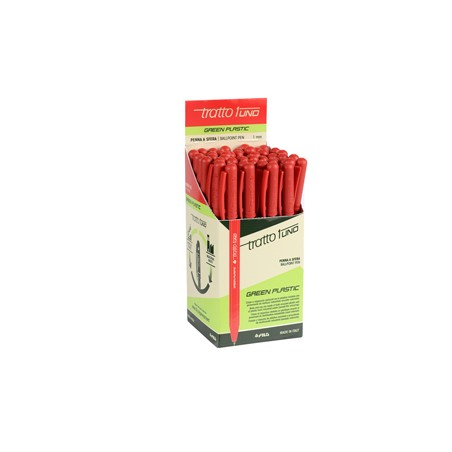 Scatola 50 penna rosso Tratto 1 Green punta media 1.0mm