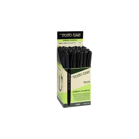 Scatola 50 penna nero Tratto 1 Green punta media 1.0mm