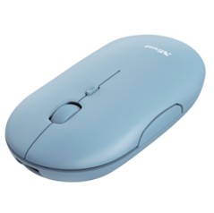 Mouse ultrasottile wireless ricaricabile Puck azzurro Trust