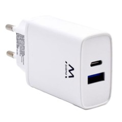 Caricatore rapido a 2 porte USB-C e USB-A da 20 W EW1321 Ewent