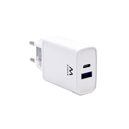 Caricatore rapido a 2 porte USB-C e USB-A da 20 W EW1321 Ewent