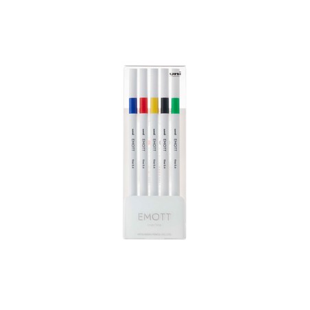 Astuccio 5 fineliner EMOTT tratto 0.4mm colori ass. Vivid Uni Mitsubishi