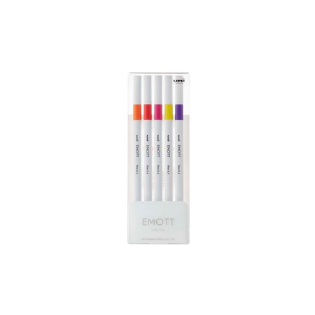 Astuccio 5 fineliner EMOTT tratto 0.4mm colori ass. Passion Uni Mitsubishi