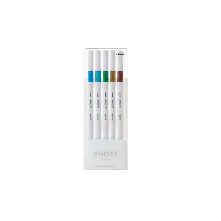 Astuccio 5 fineliner EMOTT tratto 0.4mm colori ass. Island Uni Mitsubishi