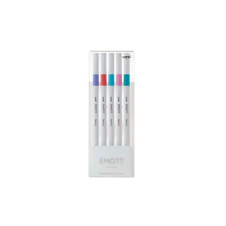 Astuccio 5 fineliner EMOTT tratto 0.4mm colori ass. Candy Pop Uni Mitsubishi