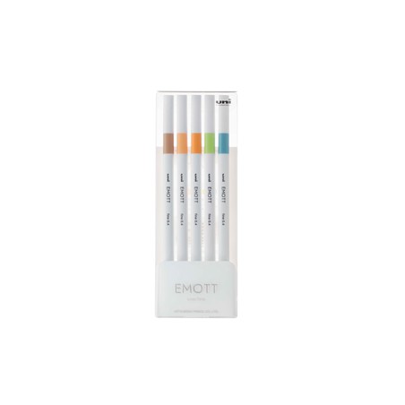 Astuccio 5 fineliner EMOTT tratto 0.4mm colori ass. Nature Uni Mitsubishi