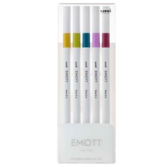 Astuccio 5 fineliner EMOTT tratto 0.4mm colori ass. RetrO' Uni Mitsubishi