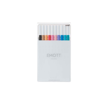 Astuccio 10 fineliner EMOTT tratto 0.4mm colori ass. Soft Pastel Uni Mitsubishi