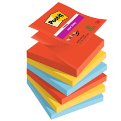 Cf. 6pz blocco 90foglietti Post-itÂ® Super Sticky Z-Notes 76x76mm R330-6SS-PLAY