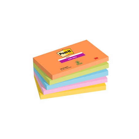 Cf. 5pz blocco 90fg. Post-itÂ® Super Sticky 76x127mm 655-5SS- BOOS Boost