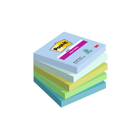 Cf. 5pz blocco 90fg. Post-itÂ® Super Sticky 76x76mm 654-5SS-OAS Oasis