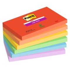 Cf. 6pz blocco 90foglietti Post-itÂ® Super Sticky 76x127mm 655-6SS-PLAY Playful