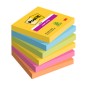 Cf. 6pz blocco 90foglietti Post-itÂ® Super Sticky 76x76mm 654-6SS-CARN Carnival