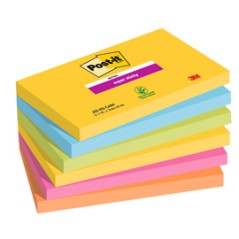 Cf. 6pz blocco 90fg. Post-itÂ® Super Sticky 76x127mm 655-6SS- CARN Carnival