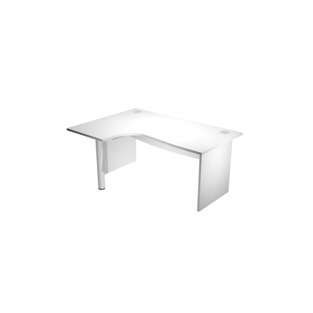 Scrivania Compact SX fianco melam. + supp.met. L160cm Bianco - AgorA' Direction