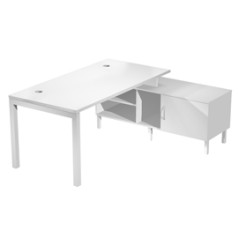 Scrivania mobile servizio portante desktop 140x80cm h72,5cm bianco AgorA'