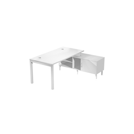 Scrivania mobile servizio portante desktop 140x80cm h72,5cm bianco AgorA'