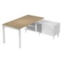 Scrivania mobile servizio portante desktop 140x80cm h72,5cm rovere AgorA'