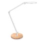 Lampada a led Giant bianco con base in legno