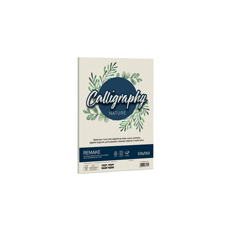 Carta Calligraphy Nature REMAKE A4 50fg 250gr perla FAVINI