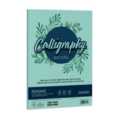 Carta Calligraphy Nature REMAKE A4 50fg 120gr acquamarina FAVINI