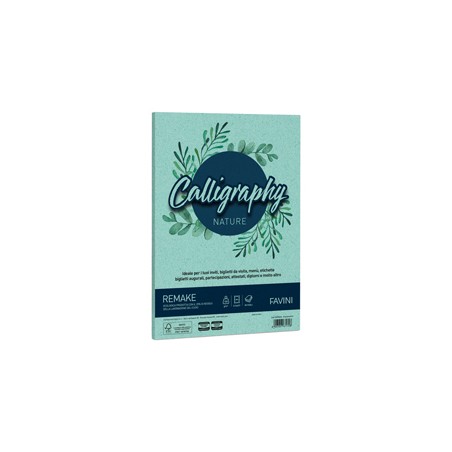 Carta Calligraphy Nature REMAKE A4 50fg 120gr acquamarina FAVINI