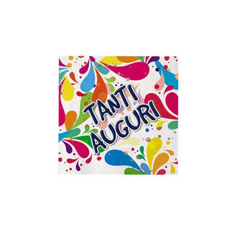 20 tovaglioli in carta 33x33cm "Tanti Auguri" Big Party