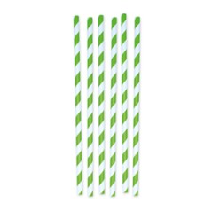 12 cannucce Stripes in carta verde/bianco Big Party