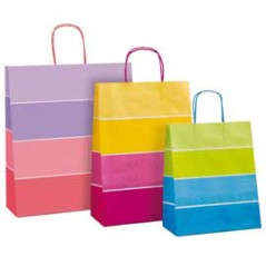 Shopper Bicolor c/manici in carta ritorta 22X10X2cm colori assortiti Rex Sadoch