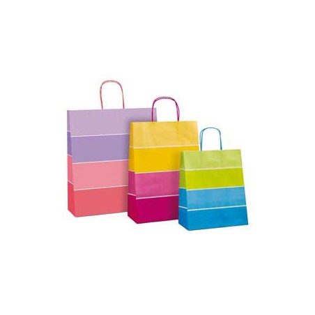 Shopper Bicolor c/manici in carta ritorta 22X10X2cm colori assortiti Rex Sadoch