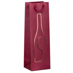 Shopper portabottglie c/manici in corda 12x37x9cm rosso Rex Sadoch