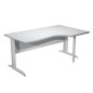 Scrivania Compact Destro 160x60/80/100cm p. grigio fianchi vern. cromo Easy