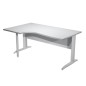 Scrivania Compact Sx 160x60/80/100cm grigio f. vern. eff. cromo Easy