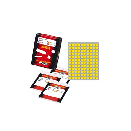 Etichetta adesiva giallo tonda Ã˜10mm (10fogli x 120etichette) Markin