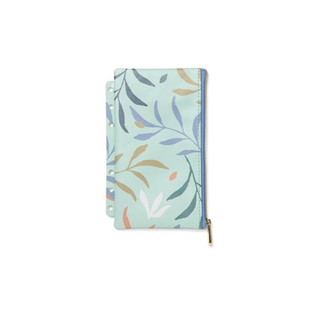 Pochette c/zip per organiser A5 e Personal Botanical menta Filofax