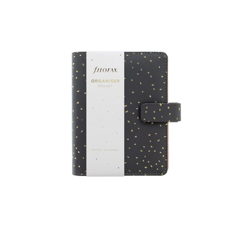 Organiser f.to Pocket 146x128x36mm c/cinturino Confetti nero Filofax