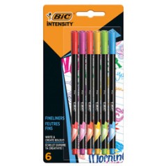 Astuccio 6 fineliner Intensity 0,8mm colori assortiti Rainbow BIC