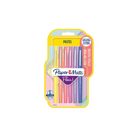 Blister 6 pennarelli Flair Nylon colori assortiti Pastel Papermate