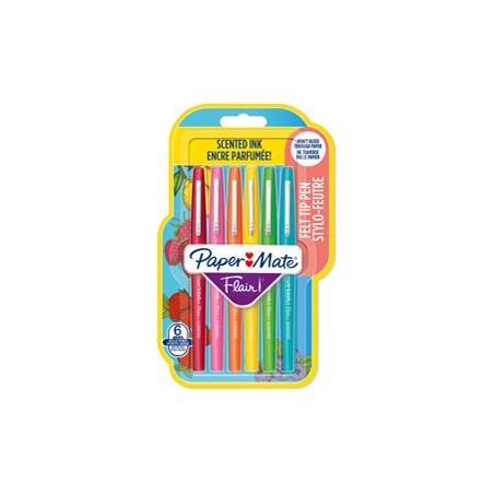 Blister 6 pennarelli Flair Nylon colori assortiti Scented Papermate