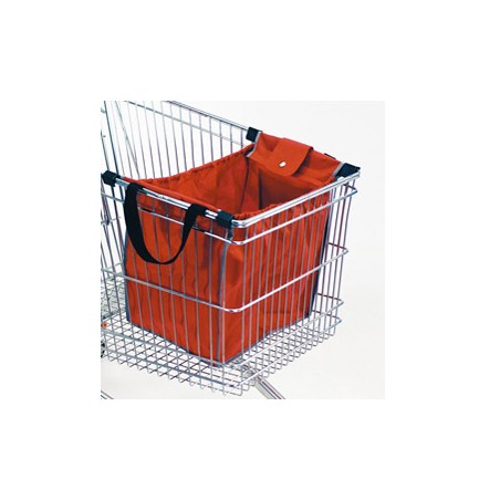 Borsa in TNT per carrelli Eco Bag Magnum con ganci 40x36x26cm rosso