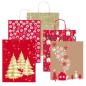 Shopper carta kraft c/manici in carta ritorta 16x21x8cm fant. natale Sadoch