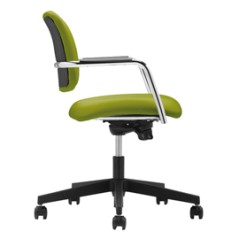 Poltroncina visitatore Lithium LTG verde con braccioli inclusi