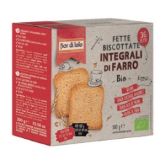 Confezione da 36 fette biscottate integrali al farro - 300gr - Fior di Loto